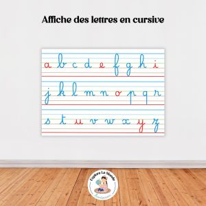 Affiche des lettres en cursive